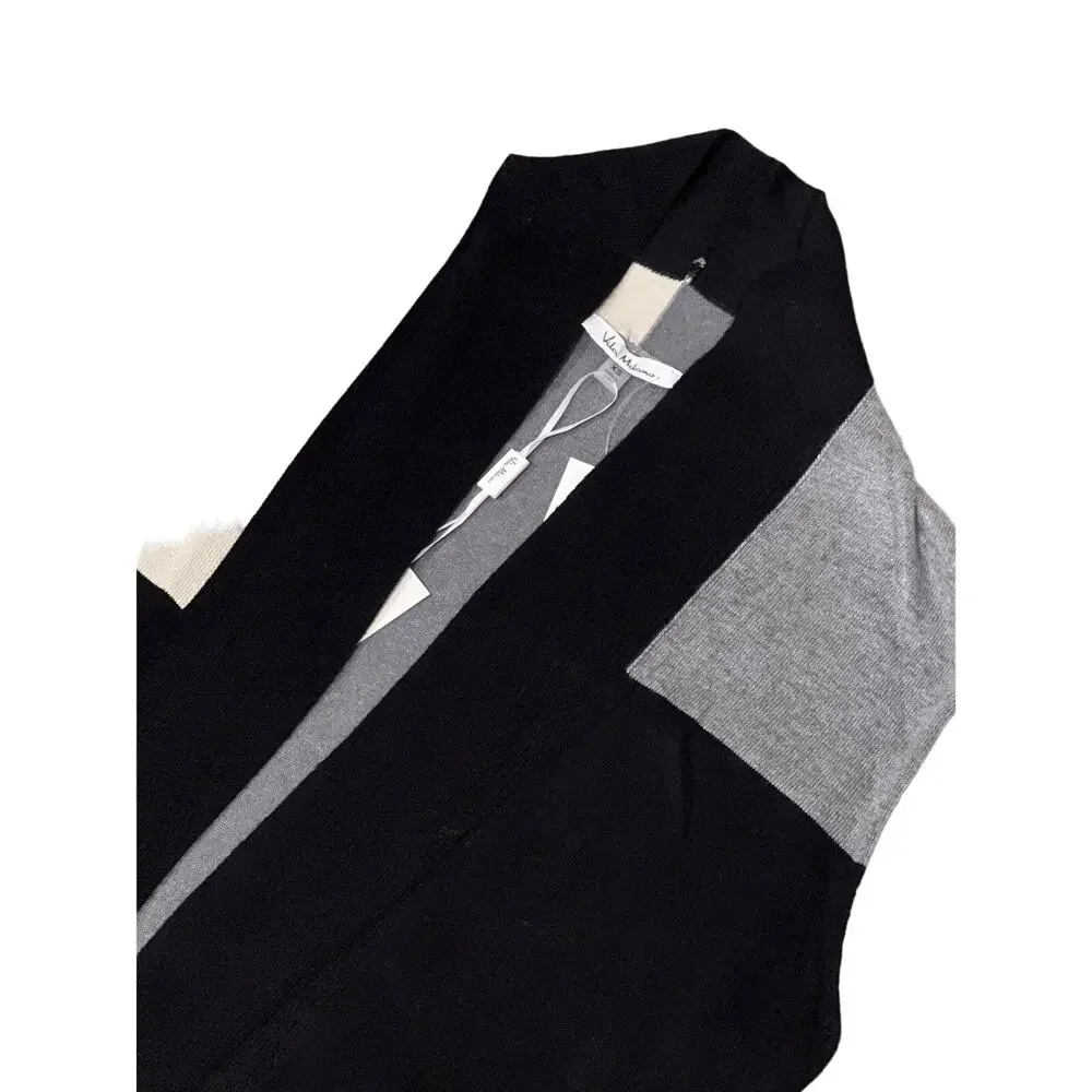 Vila Milano, Gray, Black, Long Line Cardigan Size‎ XS, KB106 - Picture 2 of 4